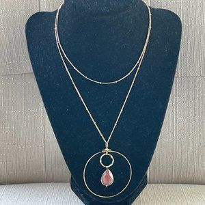 Panacea Women Necklace Gold Tone Brown Faux Stone Fashion Jewelry